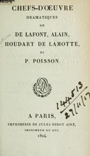 Tapa de Chefs'd'oeuvre dramatiques de De Lafont, Alain, Houdart de Lamotte, et P. Poisson