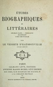 Tapa de Études biographiques et littéraires
