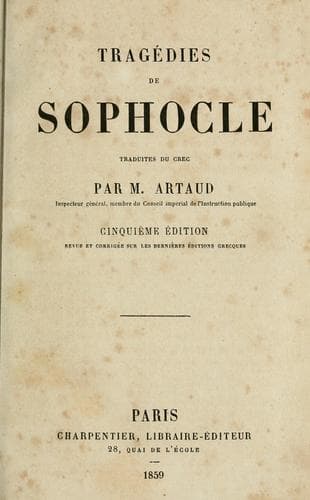 Tapa de Tragédies de Sophocle