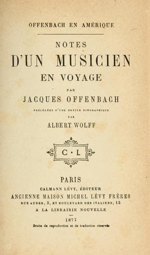 Tapa de Offenbach en Amérique