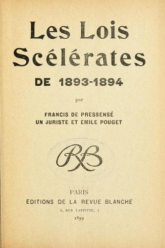 Tapa de Les lois scélérates de 1893-1894