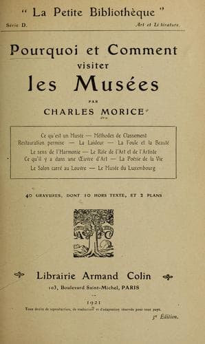 Tapa de Pourquoi et comment visiter les musées.