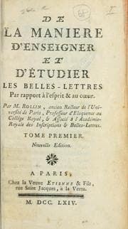 Tapa de De la manière d'enseigner et d'étudier les belles lettres