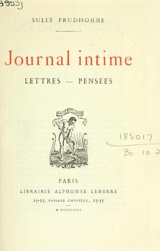 Tapa de Journal intime - lettres - pensées