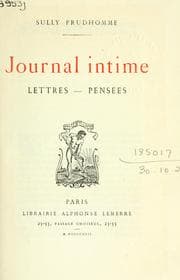 Tapa de Journal intime - lettres - pensées