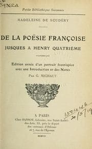 Tapa de De la poësie françoise jusques à Henry quatrième