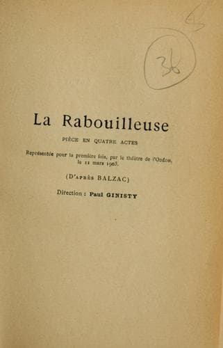 Tapa de La rabouilleuse