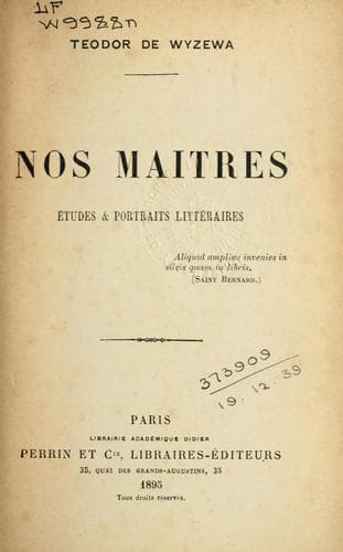 Tapa de Nos maitres