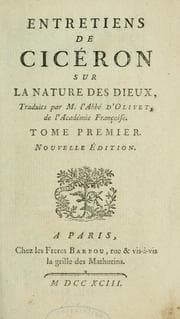 Tapa de Entretiens de Cicéron sur la nature des dieux