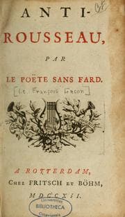 Tapa de Anti-Rousseau par le Poëte sans fard.