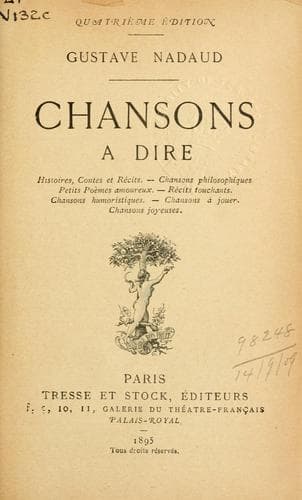 Tapa de Chansons à dire.