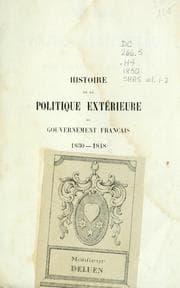 Tapa de Histoire de la politique extérieure du gouvernement français, 1830-1848