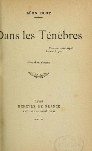 Tapa de Dans les ténèbres
