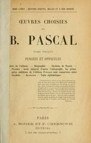 Tapa de Oeuvres choisies de B. Pascal