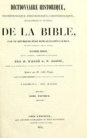 Tapa de Dictionnaire historique, archéologique, philologique, chronologique, géographique et littéral de la Bible.