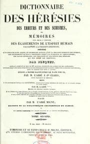 Tapa de Dictionnaire des hérésies, des erreurs et des schismes. Suivi d'un Dictionnaire des jansénistes