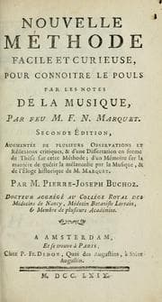 Tapa de Nouvelle méthode facile et curieuse pour connoitre le pouls par les notes de la musique