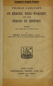 Tapa de Thomas Carlyle's On heroes, hero-worship, and the heroic in history