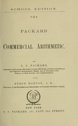 Tapa de The Packard commercial arithmetic