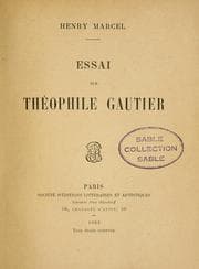 Tapa de Essai sur Théophile Gautier