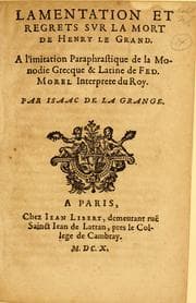 Tapa de Lamentation et regrets svr la mort de Henry le Grand