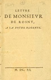 Tapa de Lettre de monsieur de Rosny, a la royne regente