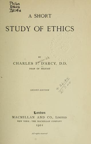 Tapa de A short study of ethics