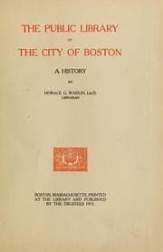 Tapa de The Public Library of the city of Boston