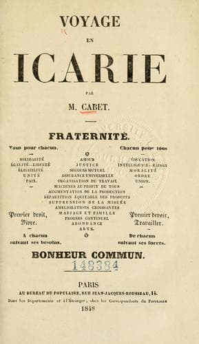 Tapa de Voyage en Icarie