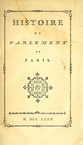 Tapa de Histoire du Parlement de Paris.