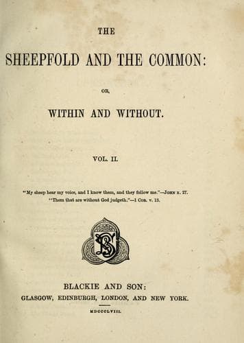 Tapa de The Sheepfold and the Common, Or, Within and Without
