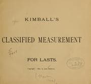Tapa de Kimball's classified measurement for lasts ...