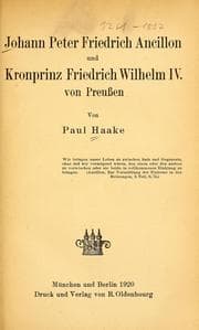 Tapa de Johann Peter Friedrich Ancillon und kronprinz Friedrich Wilhelm IV. von Preussen