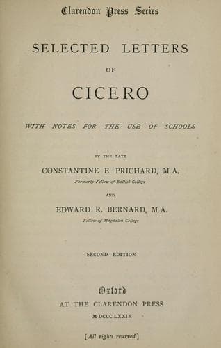 Tapa de Selected letters of Cicero