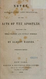 Tapa de Notes, explanatory and practical, on the Acts of the apostles