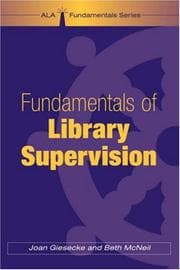 Tapa de Fundamentals of library supervision