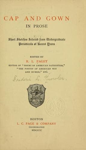Tapa de Cap and gown in prose