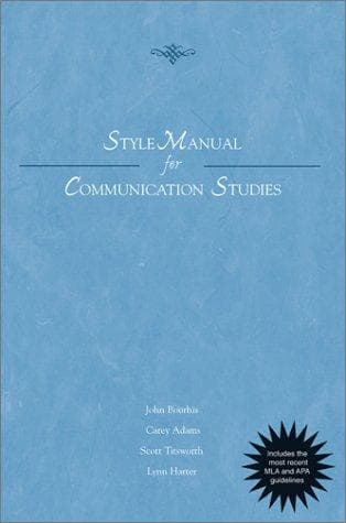 Tapa de Style Manual for Communication