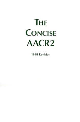 Tapa de The concise AACR2, 1998 revision