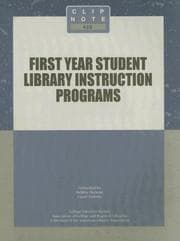 Tapa de First year student library instruction programs