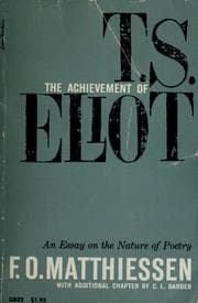 Tapa de The achievement of T.S. Eliot