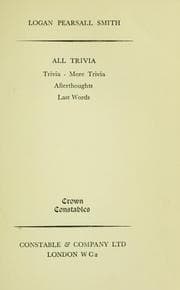 Tapa de All trivia: Trivia, More trivia, Afterthoughts, Last words ...