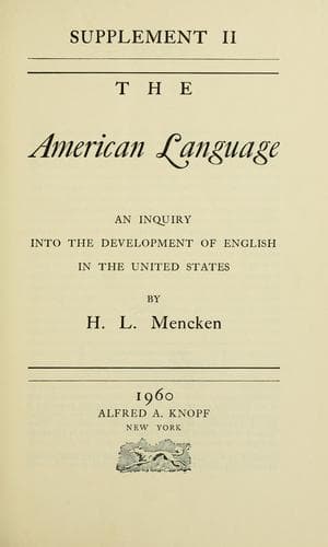 Tapa de The American language