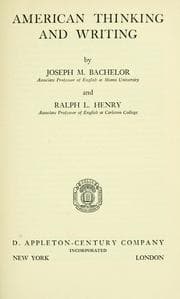 Tapa de American thinking and writing
