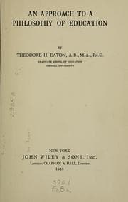 Tapa de An approach to a philosophy of education