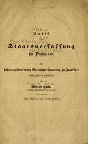 Tapa de Umriss einer Staatsverfassung für Deutschland