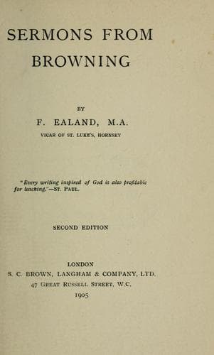 Tapa de Sermons from Browning