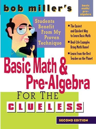 Tapa de Bob Miller's Basic Math and Pre-Algebra for the Clueless
