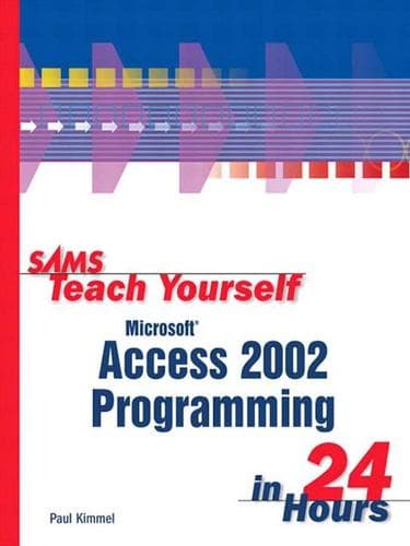 Tapa de Sams Teach Yourself Microsoft Access 2002 Programming in 24 Hours