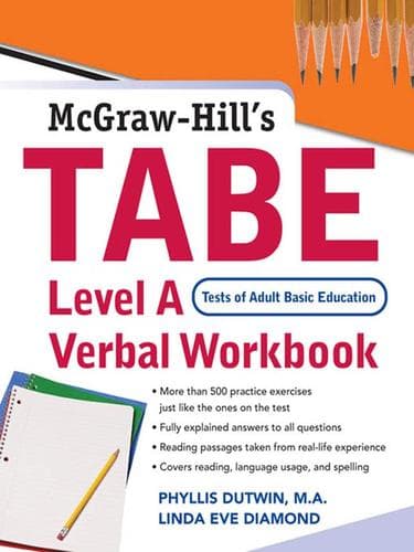 Tapa de TABE (Test of Adult Basic Education) Level A Verbal Workbook